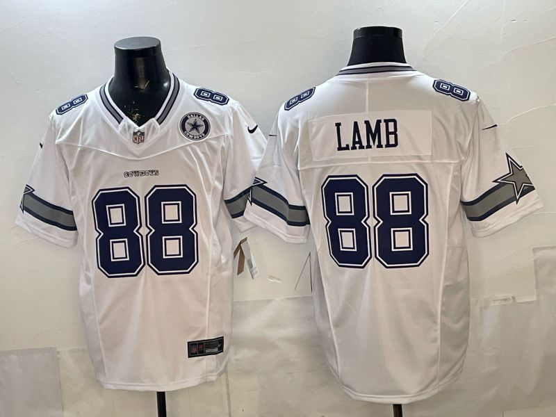 2026 Men Dallas Cowboys #88 Lamb White 6th generations Throwback Nike Limited NFL Jersey style 006